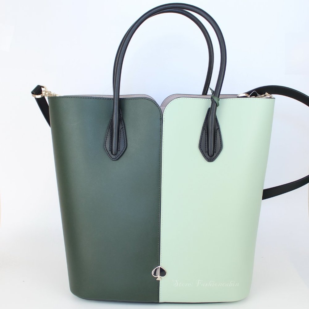 NEW Kate Spade Bicolor Leather Tote Bag, Colorblock, Work to Weekend Essential